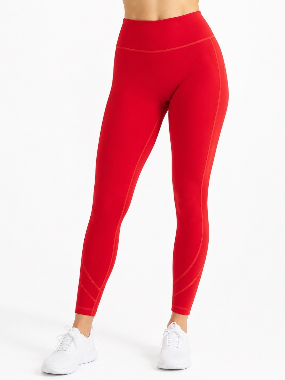 Alphalete Pulse Surge Leggings Red High Rise Compression Size Small